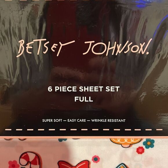 NIP Betsey Johnson Holly Jolly Cookies microfiber sheet set - Picture 2 of 4